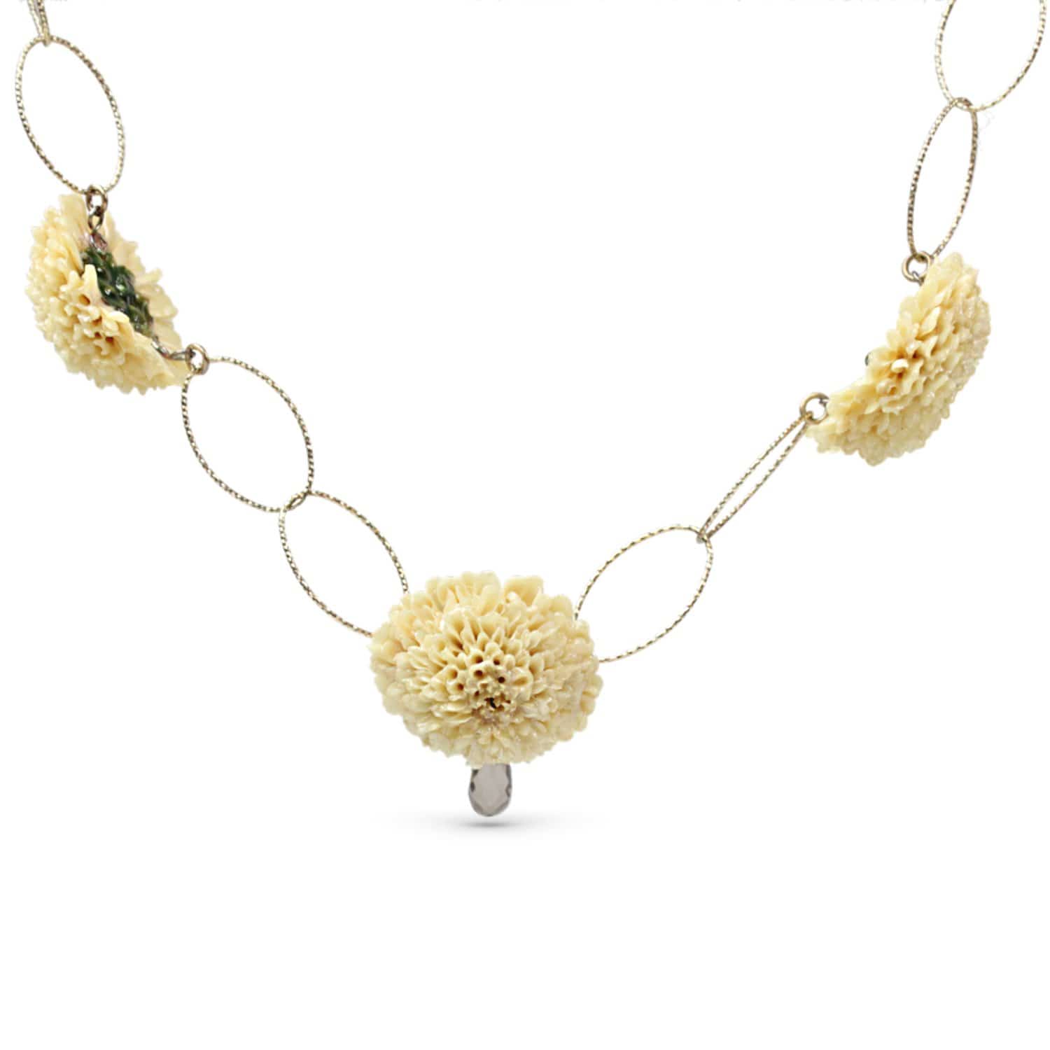 Creamy Dahlia Necklace