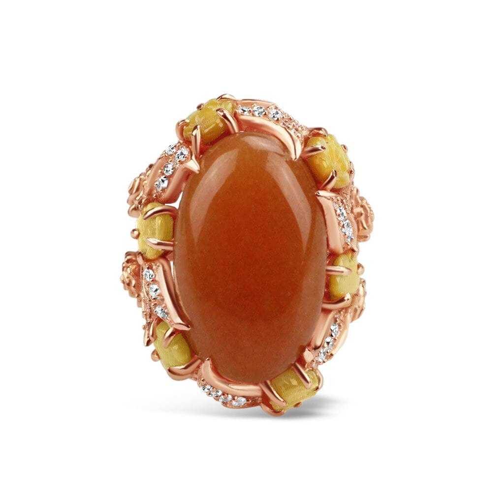 Gold Plated Aventurine Cocktail Ring