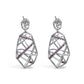 White Gold Plated Crossover Amethyst Earrings