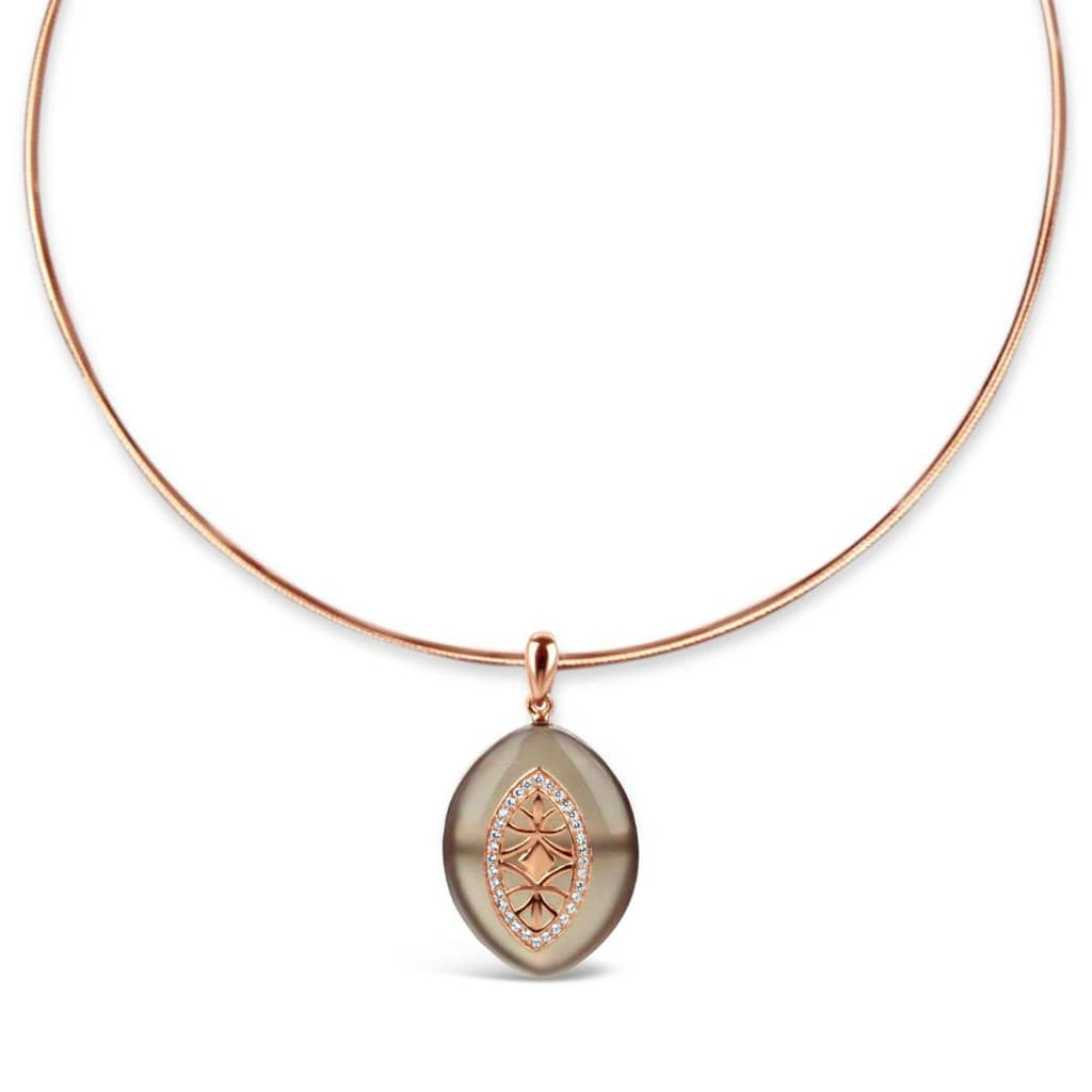 Gold Plated Grey Agate Necklace