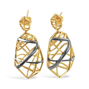 Gold Plated Crossover Earrings