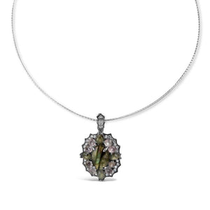 Silver Labradorite and Quartz Necklace