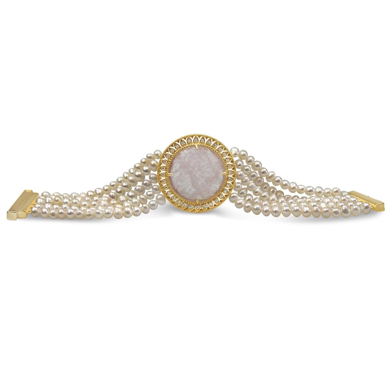 Sterling Silver Pearl & Quartz Bracelet