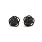Sterling Silver Grey Agate Rose Earrings