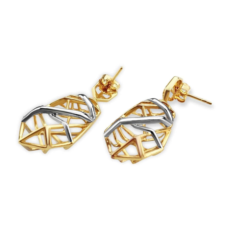 Gold Plated Crossover Earrings