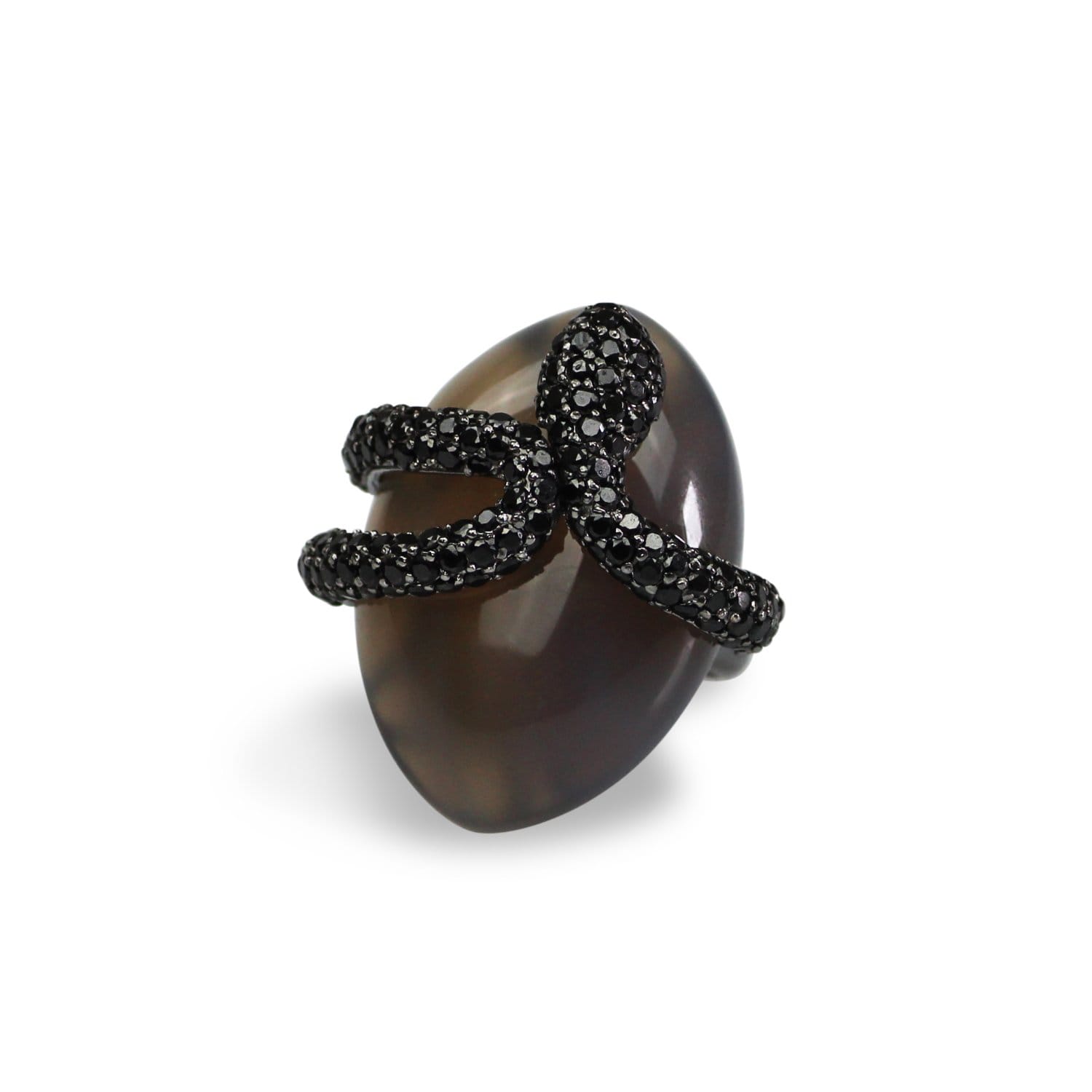 Agate Umbra Sea Snake Cocktail Ring